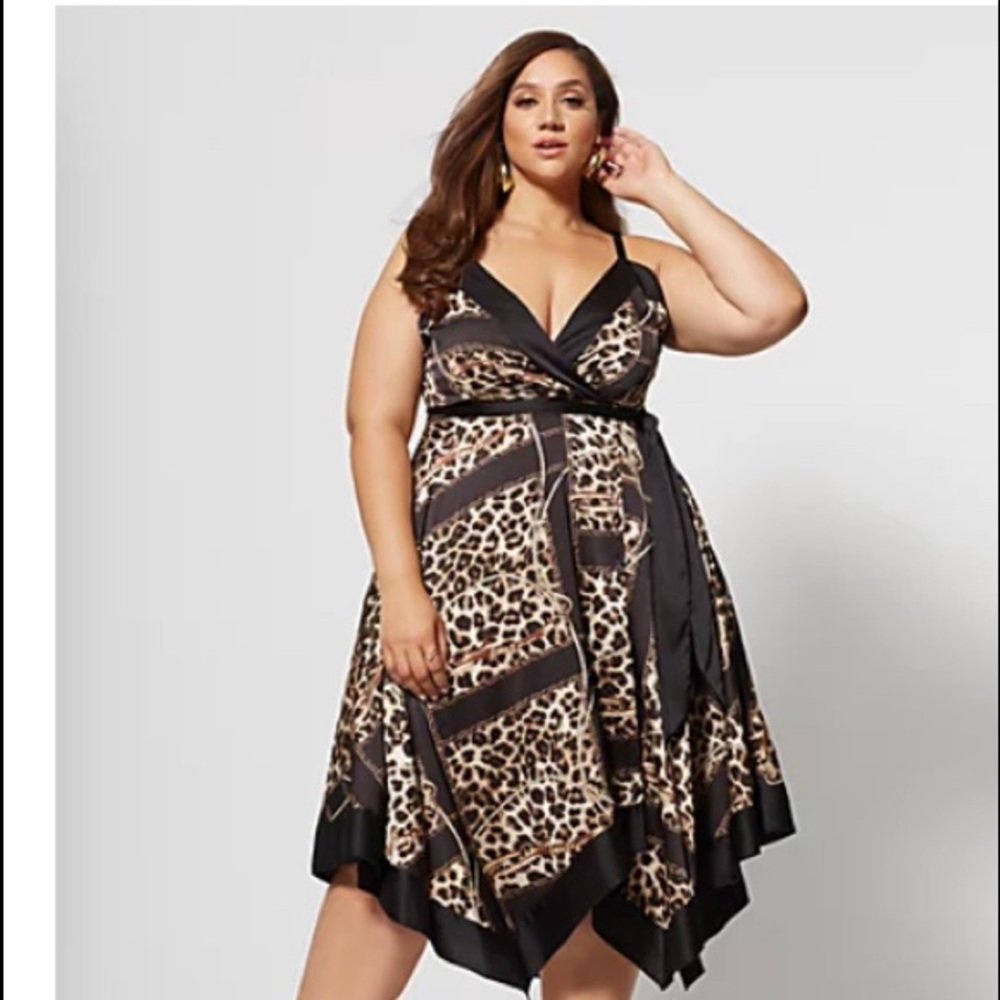 IONA CHAIN & LEOPARD PRINT SCARF DRESS